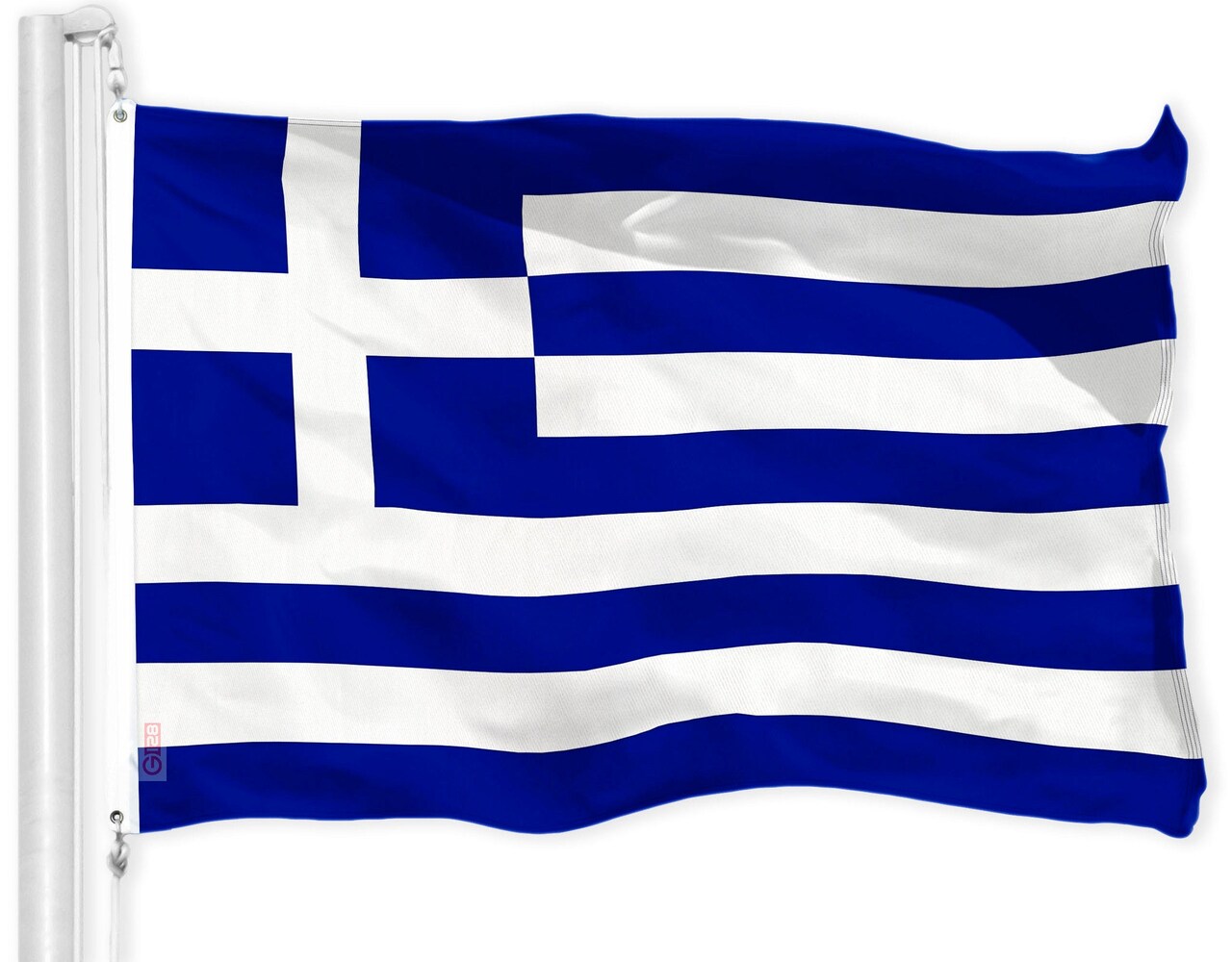 G128 Greece Greek Flag | 3x5 feet | Printed 150D, Indoor/Outdoor, Vibrant Colors, Brass Grommets, Quality Polyester, Much Thicker More Durable Than 100D 75D Polyester